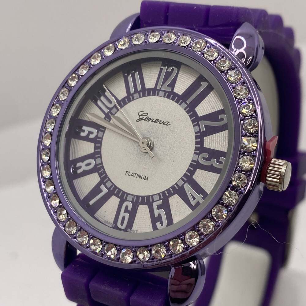 Geneva Womens Purple Watch Works New Battery